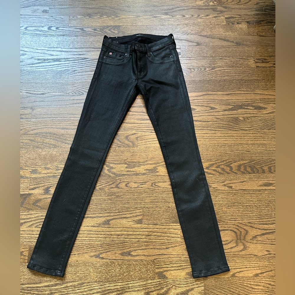 Hudson super skinny black coated jeans SZ 25 new w size tag